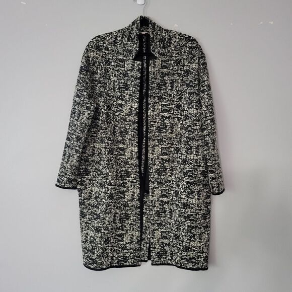 Philosophy black and white jacquard open front topper jacket large - Picture 9 of 14